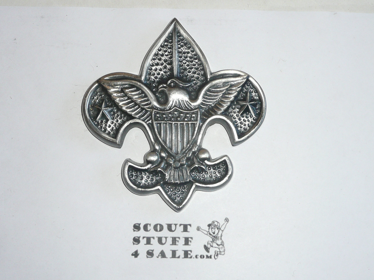 boy scout paper weight, pewter color, 3.25 wide by 3.5 tall