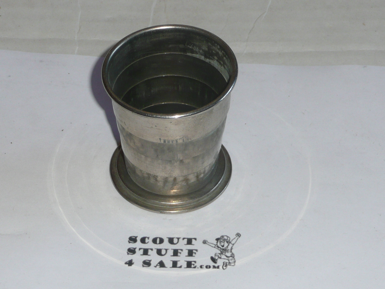 1920s boy scouts of america collapsable cup, tin