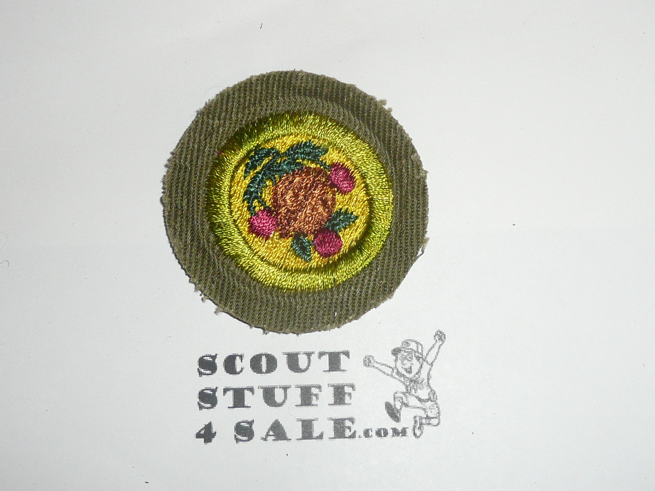 Fruit & Nut Growing - Type E - Khaki Crimped Merit Badge (1947-1960)