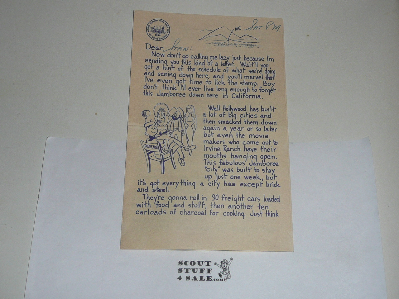 1953 National Jamboree 4 page printed letter home