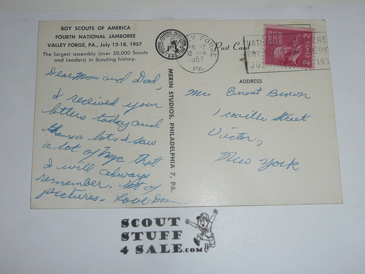 1957 National Jamboree Post Card of the Trading Post