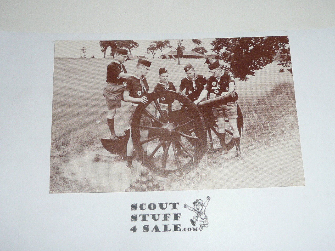 1957 National Jamboree Post Card of Cradle of Scouts at a Cannon