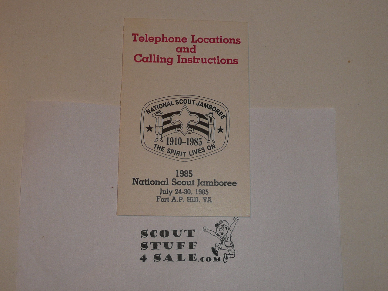 1985 National Jamboree Telephone Locations & Calling Instruction Guide