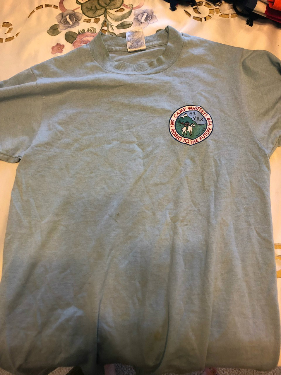 1997 Camp Whitsett Tee Shirt, Mens Small, Lite Use