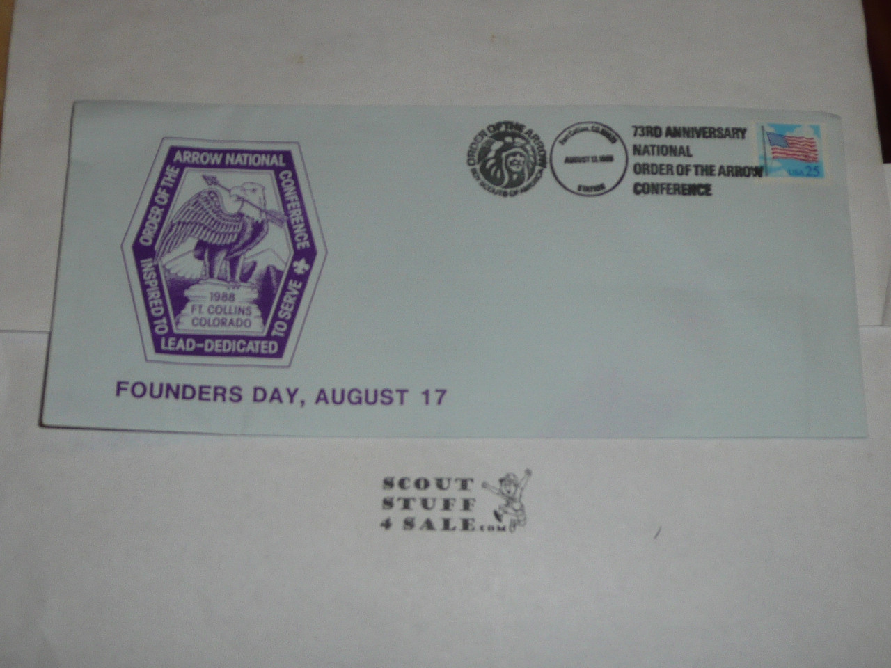 Order of the Arrow Conference (NOAC), 1988 Founders day First Day cover