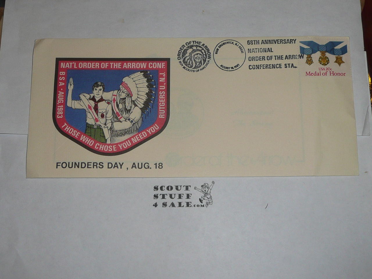 Order of the Arrow Conference (NOAC), 1983 Founders Day First Day cover