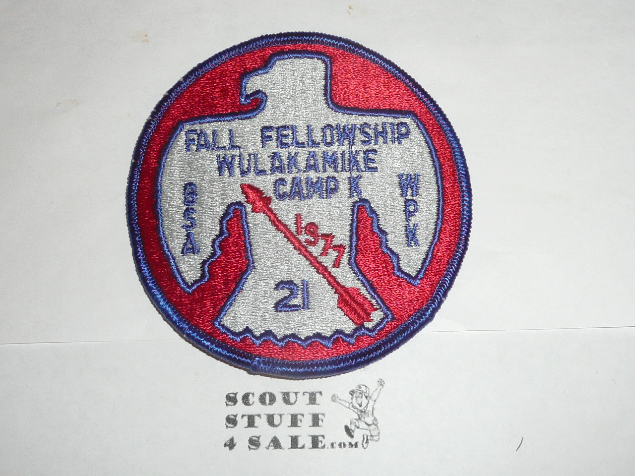 Order of the Arrow Lodge #21 Wulakamike 1977 Fellowship Patch