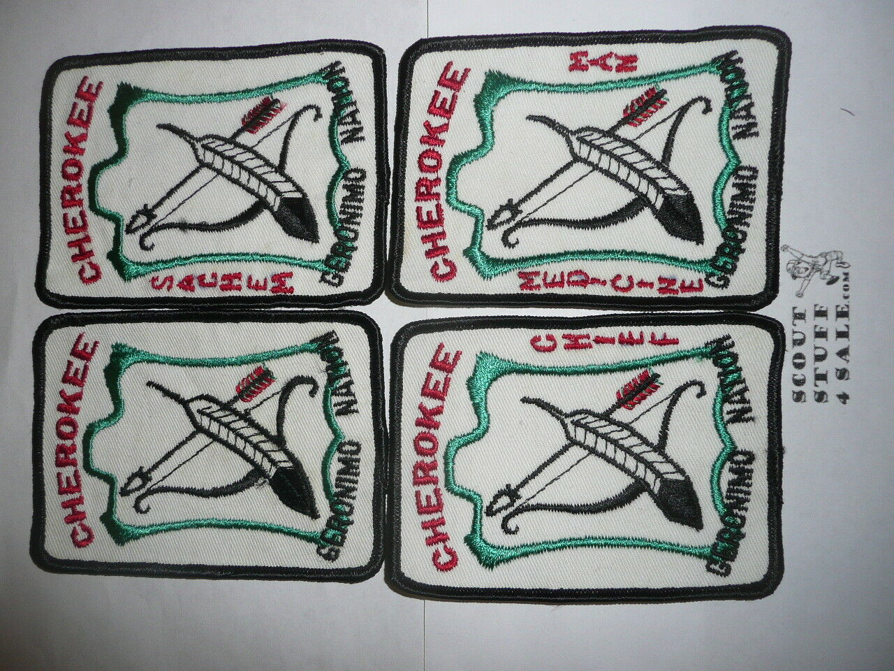 Set of Boy Scout Patches Sachem, Chief, Medicine Man Geronimo Nation, Cherokee