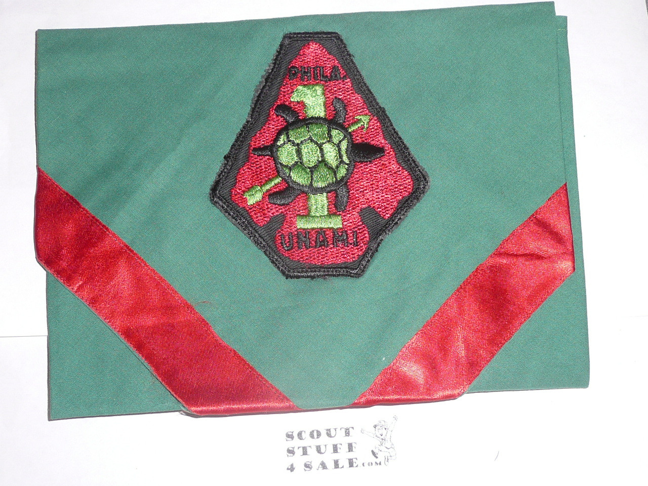 Order of the Arrow Lodge #1 Unami odd shape patch on Neckerchief, 1950's, MINT condition