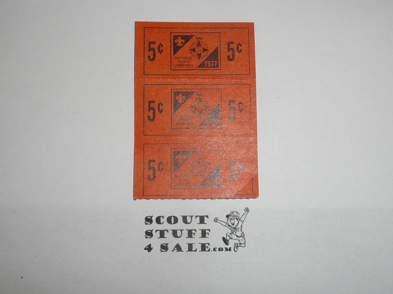 1977 National Jamboree 3 - 5 cent trading post tickets