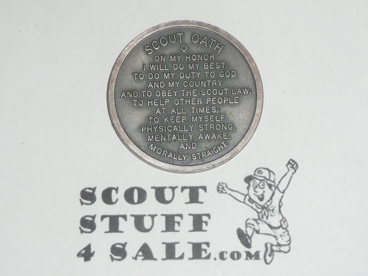 Boy Power Man Power Coin / Token, Boy Scout Oath on the back