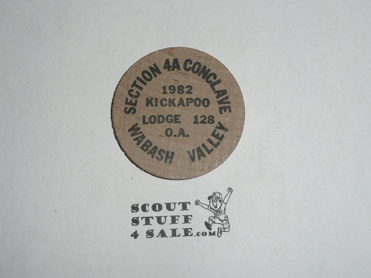 Order of the Arrow Section 4A 1982 Conclave, Kickapoo Host, Wooden Nickel