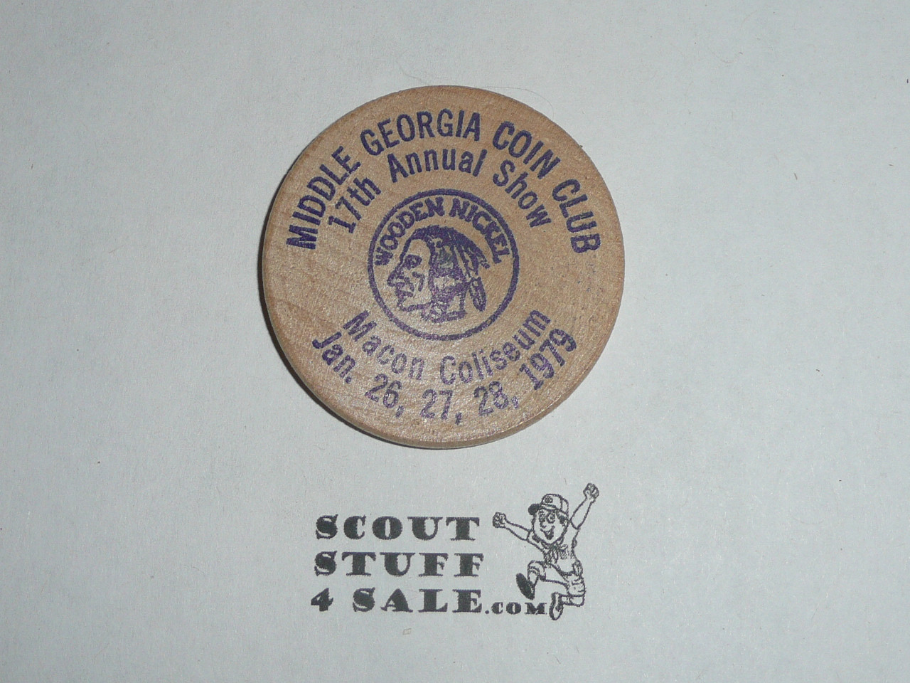 1979 Middle Georgia Coin Club 17th Annual Show Wooden Nickel