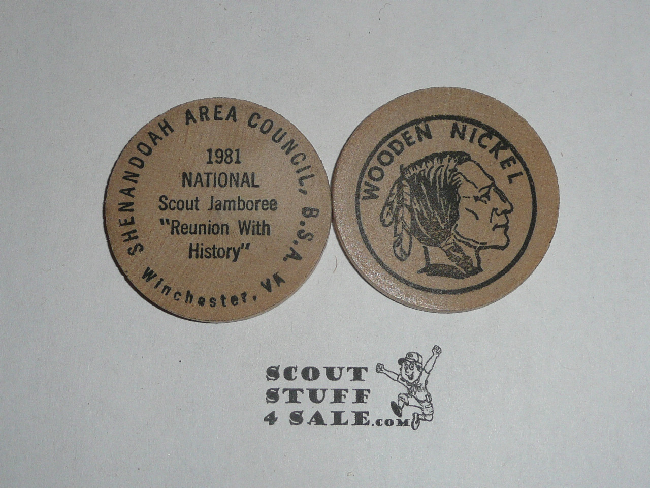 BSA WOODEN NICKEL…1981 NATIONAL SCOUT JAMBOREE…IN SEARCH OF HISTORY 
