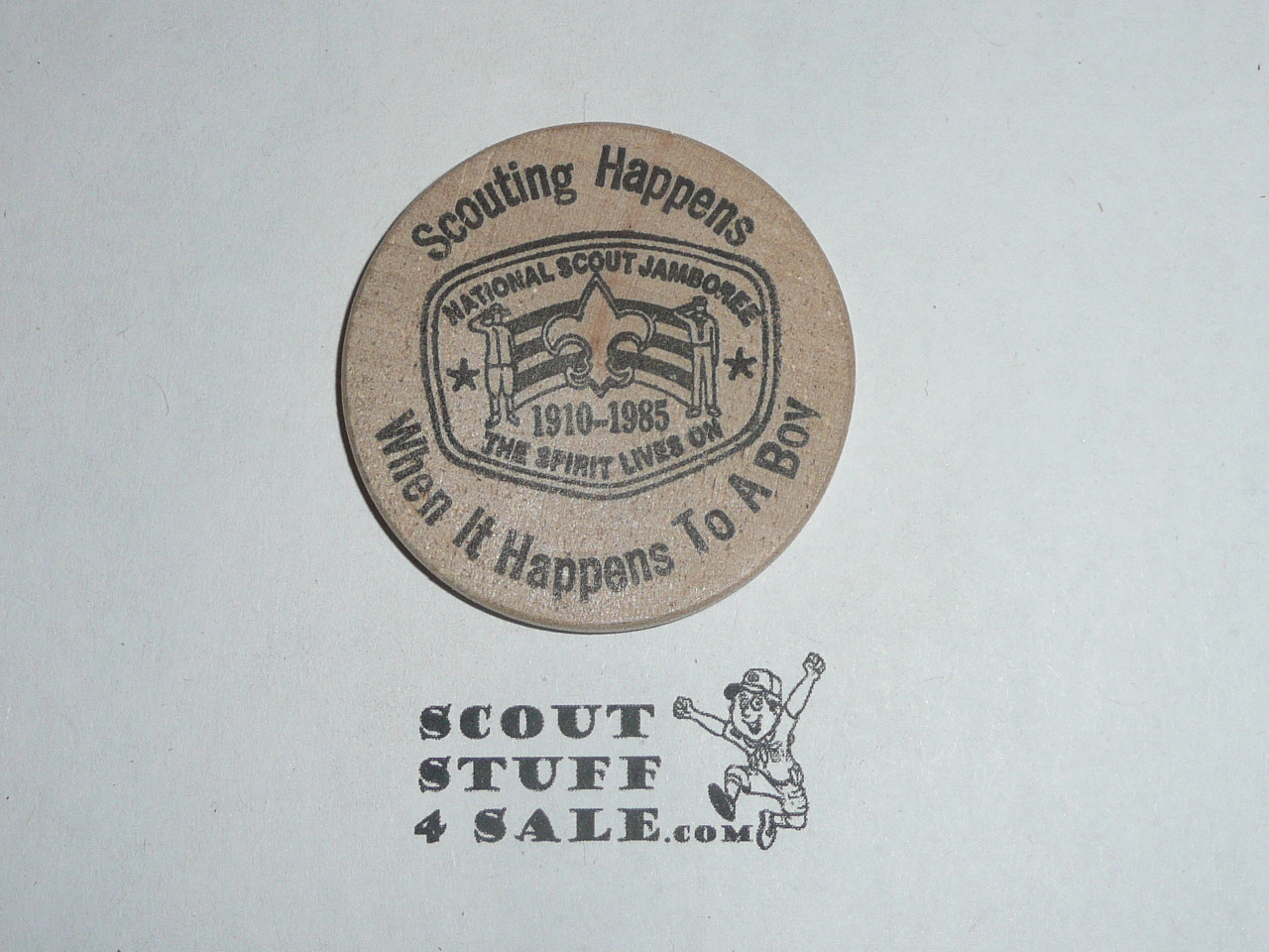 1985 National Jamboree San Gabriel Valley Council, Vic Harria, Boy Scout Wooden Nickel
