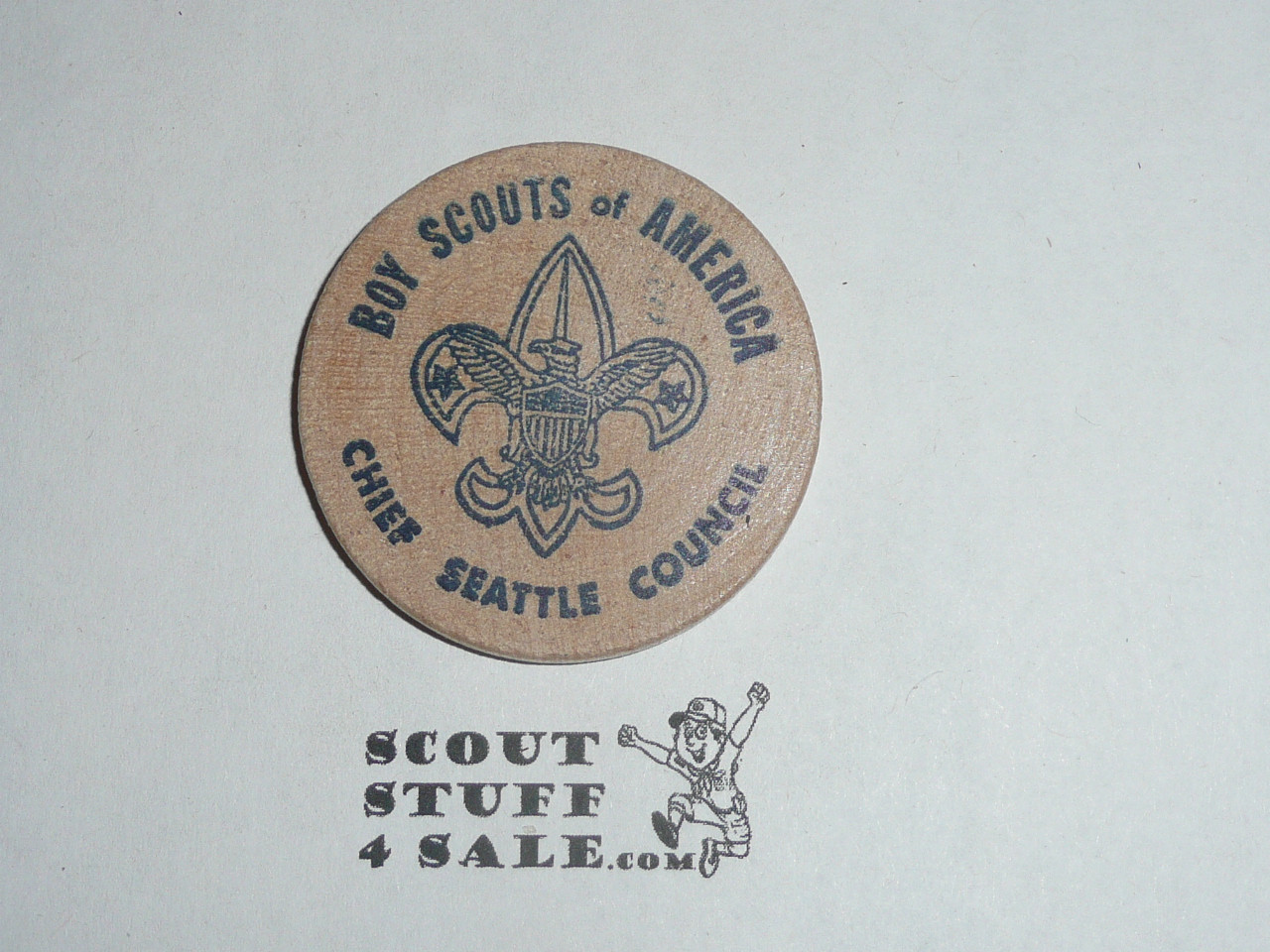 Chief Seattle Council 1972 Ice Cream Social Boy Scout Wooden Nickel