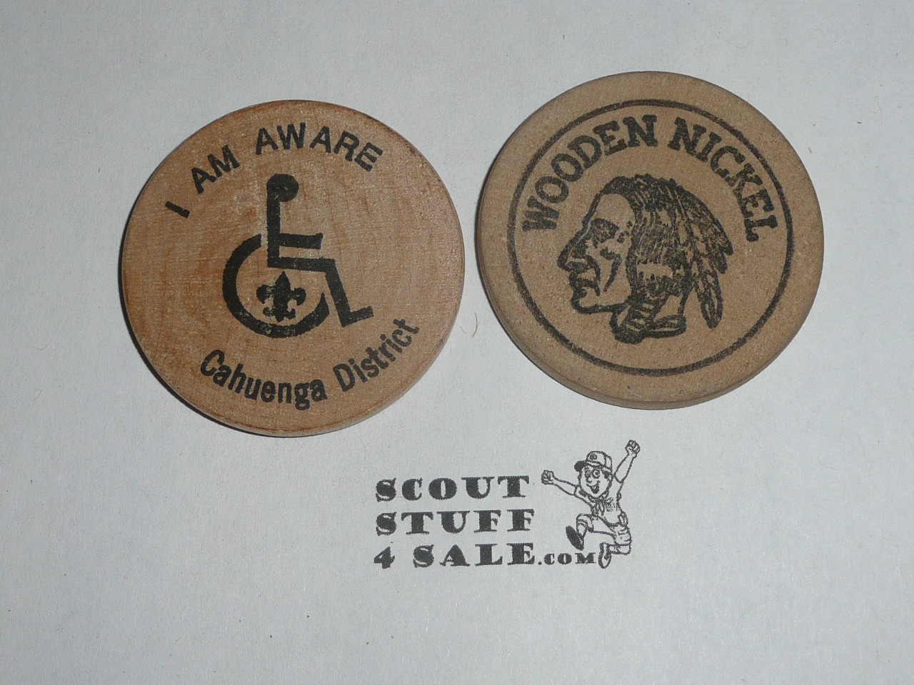 Great Western Council, I am Aware, Handicapped Boy Scout Wooden Nickel