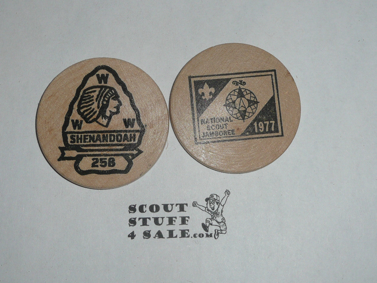 1977 National Jamboree Shenandoah Order of the Arrow Lodge #258, Boy Scout Wooden Nickel