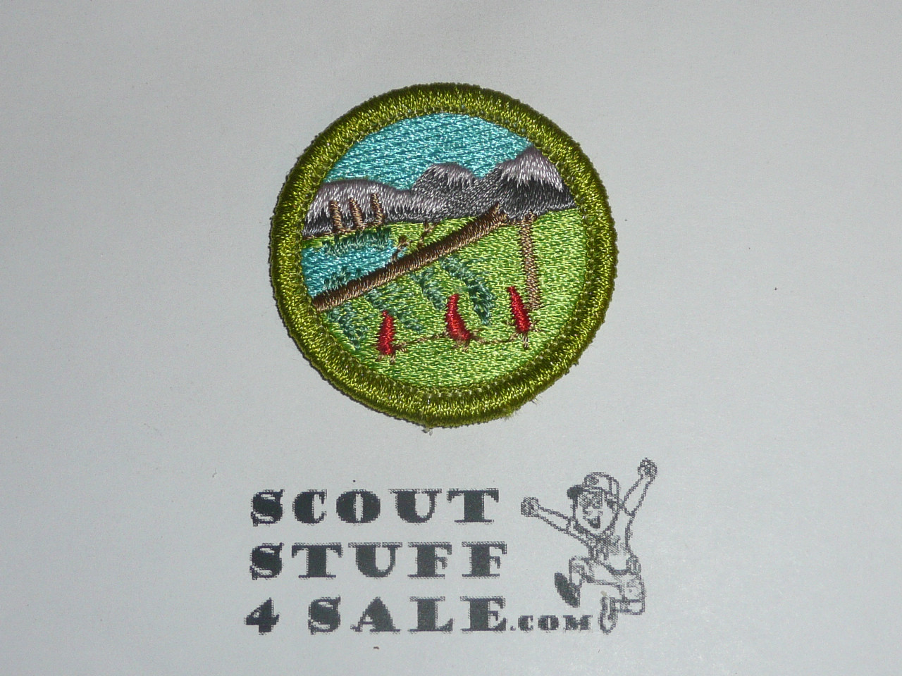 Wilderness Survival - Type K - Fully Embroidered Merit Badge with 100th Anniv backing (2010)