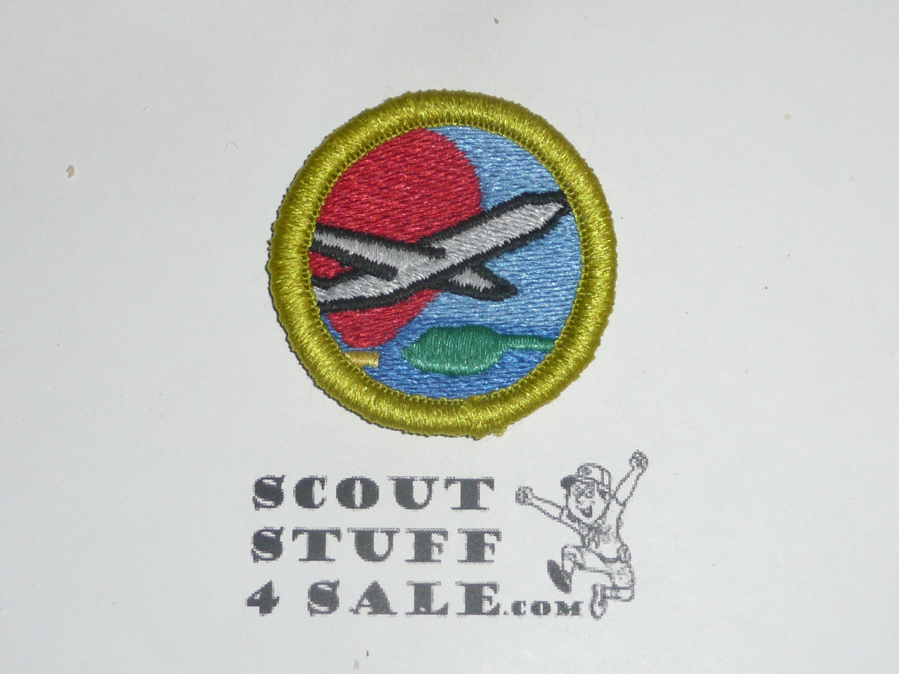 Aviation (passenger jet) - Type J - Fully Embroidered Merit Badge with Scout Stuff backing (2002-current)