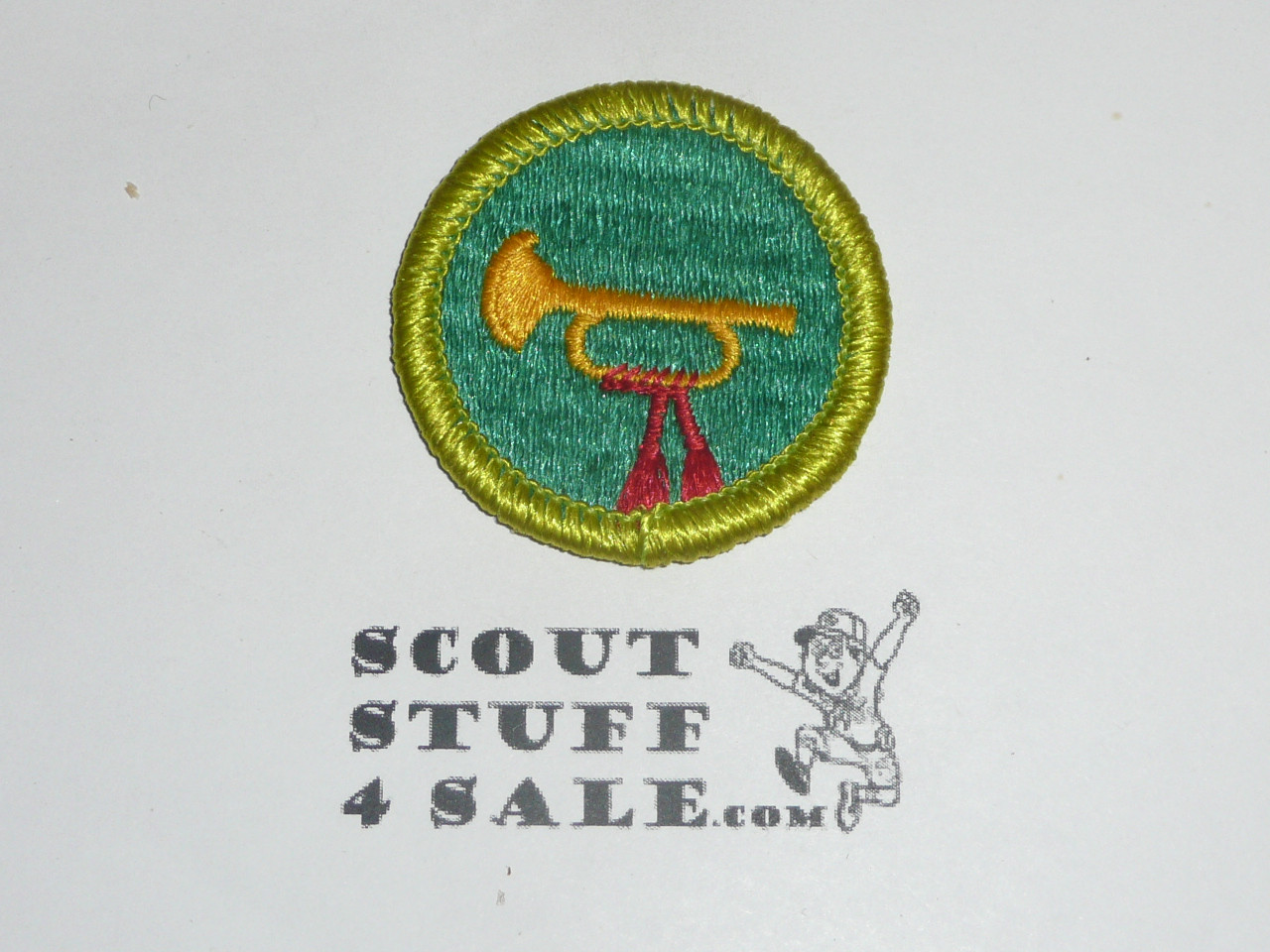 Bugling - Type J - Fully Embroidered Merit Badge with Scout Stuff backing (2002-current)