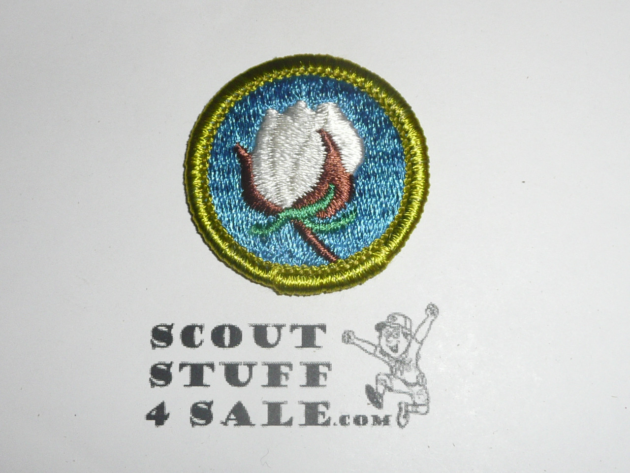 Cotton Farming - Type H - Fully Embroidered Plastic Back Merit Badge (1972-2002)