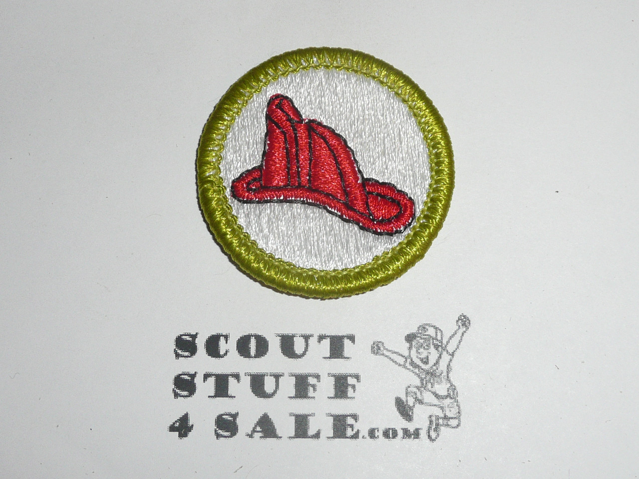 Firemanship - Type H - Fully Embroidered Plastic Back Merit Badge (1972-2002)