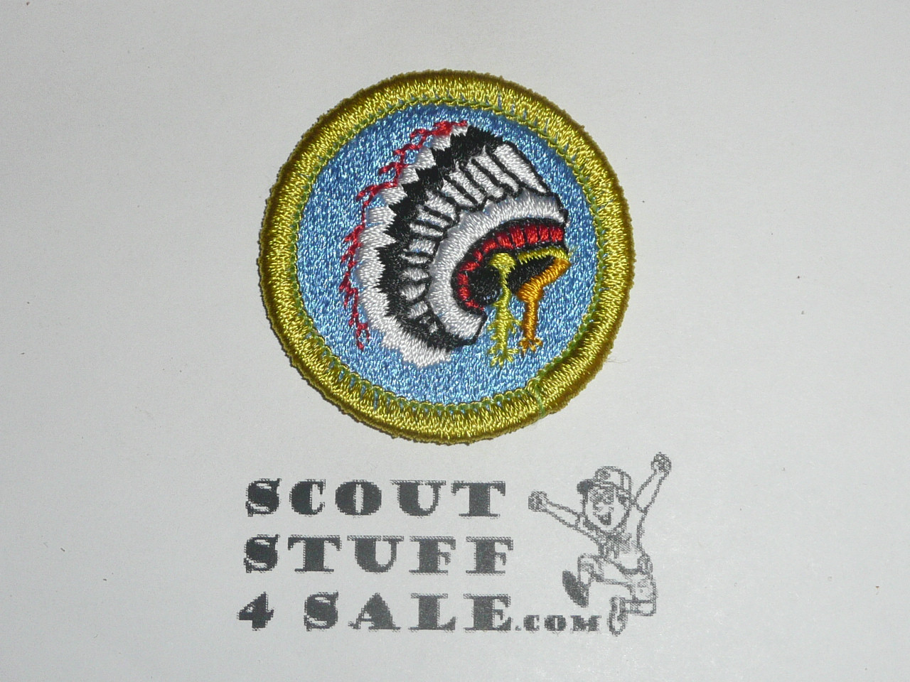 Indian Lore - Type K - Fully Embroidered Merit Badge with 100th Anniv backing (2010)