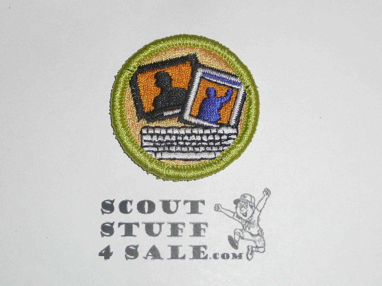 Journalism (keyboard) - Type K - Fully Embroidered Merit Badge with 100th Anniv backing (2010)