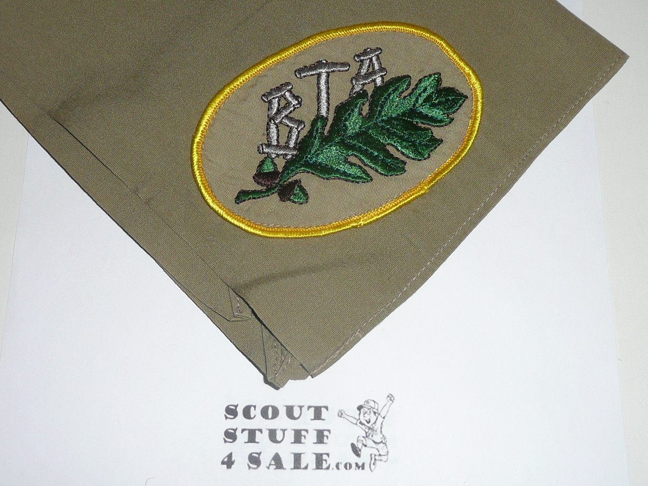 Breyer Training Area (BTA) patch on olive Neckerchief, Philadelphia Council