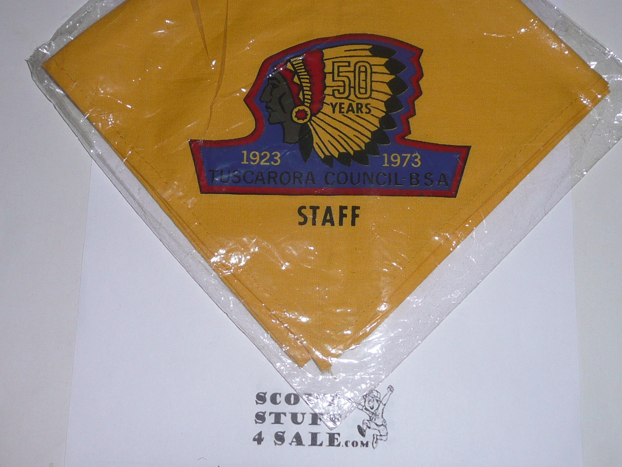 Tuscarora Council Camp STAFF Neckerchief, 50th Anniversary, 1973