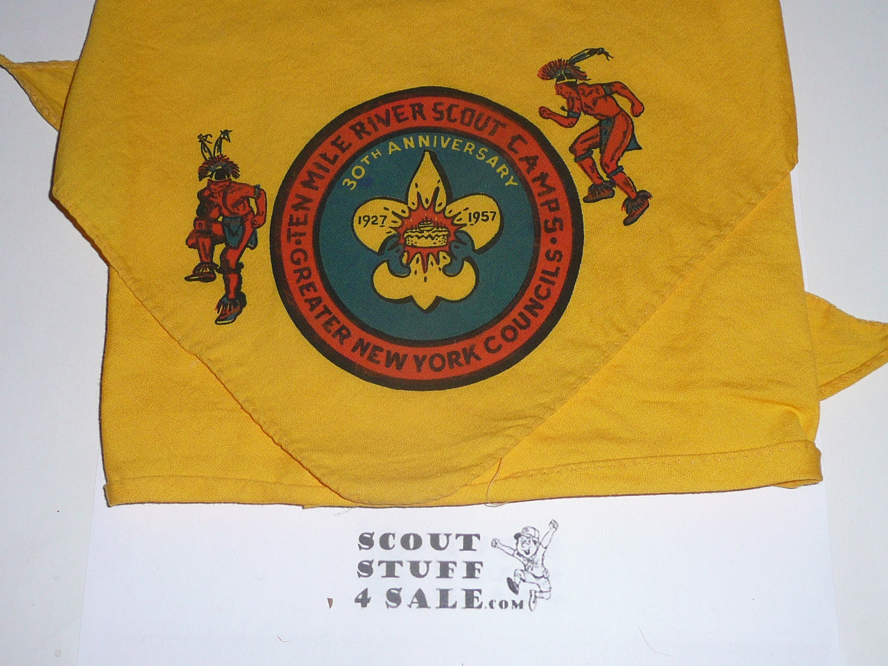 Ten Mile River Scout Camps 30th Anniversary Neckerchief, Greater New York Councils, 1957