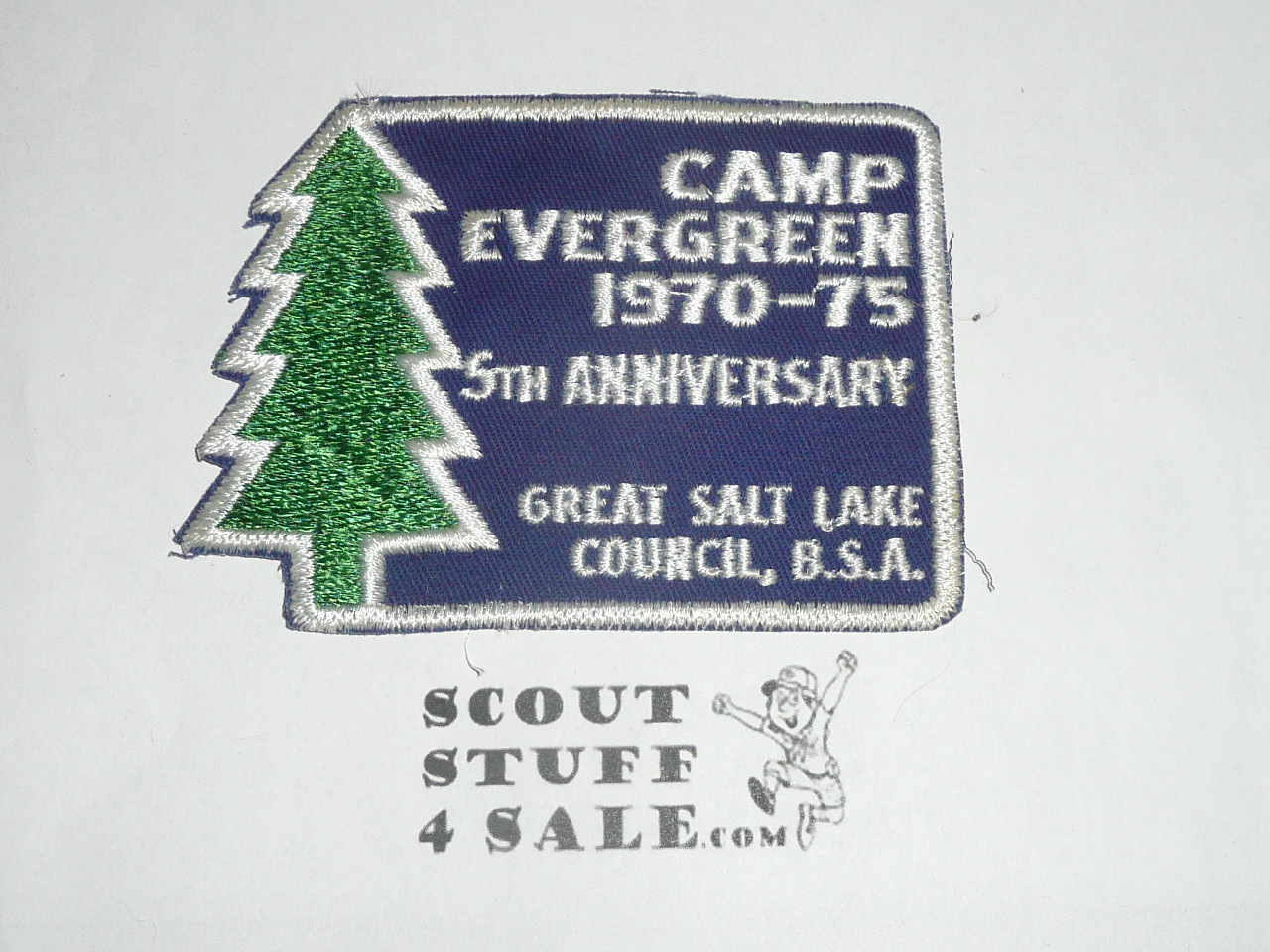 Camp Evergreen 5th Anniversary Patch 1975, Great Salt Lake Council