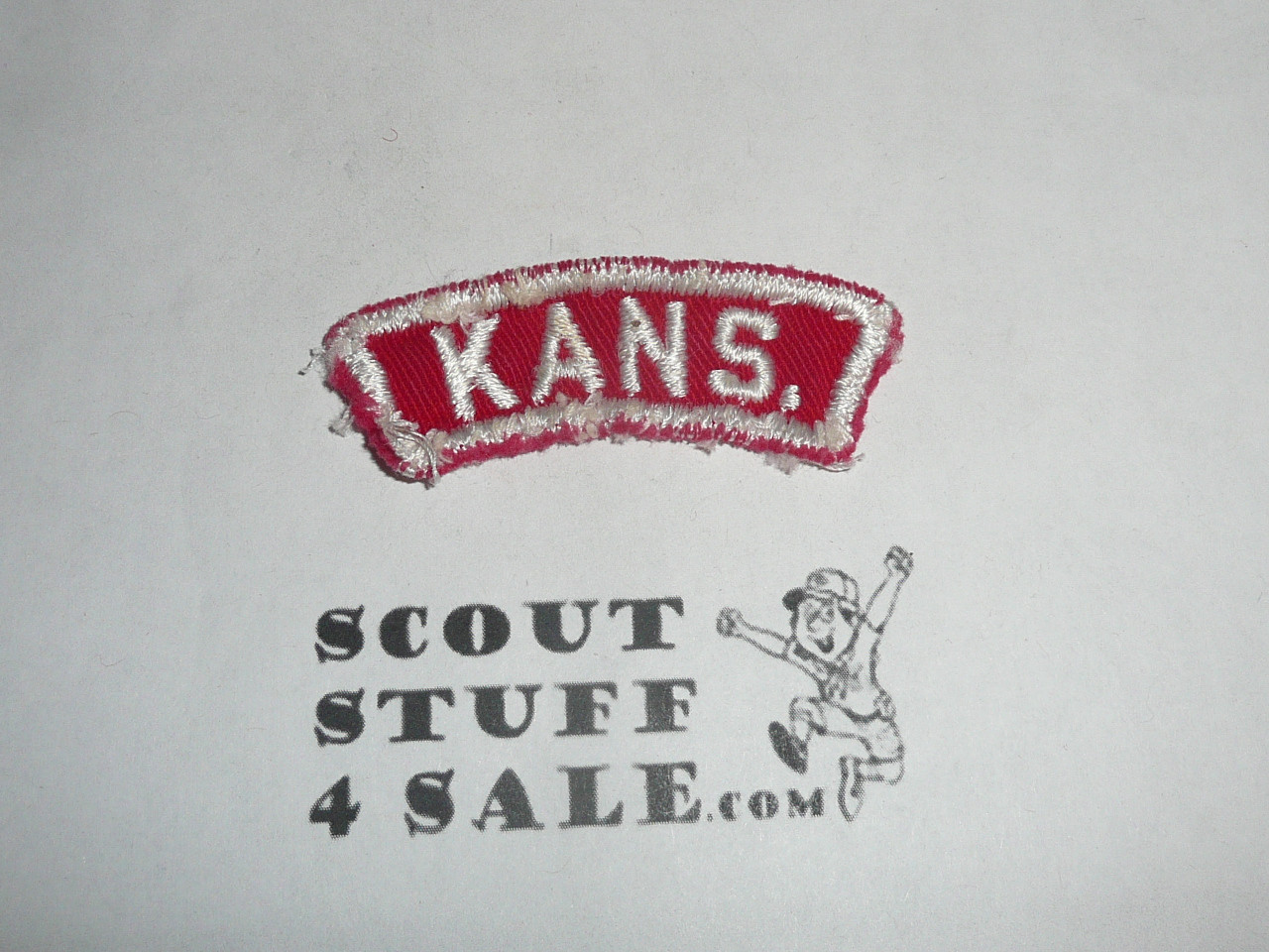 KANS. Red and White State Strip, sewn