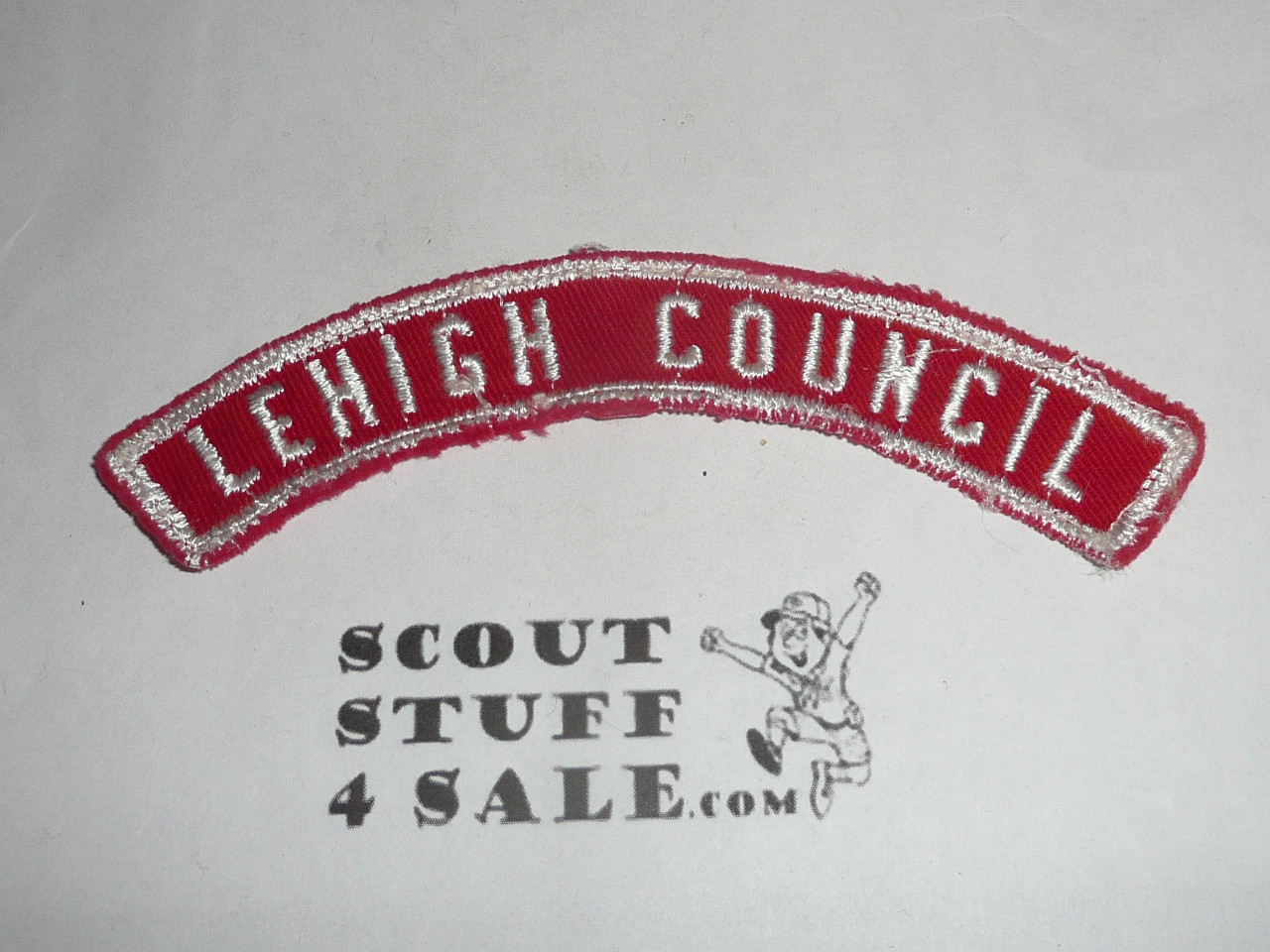 LEHIGH Council Red and White Council Half Strip, sewn