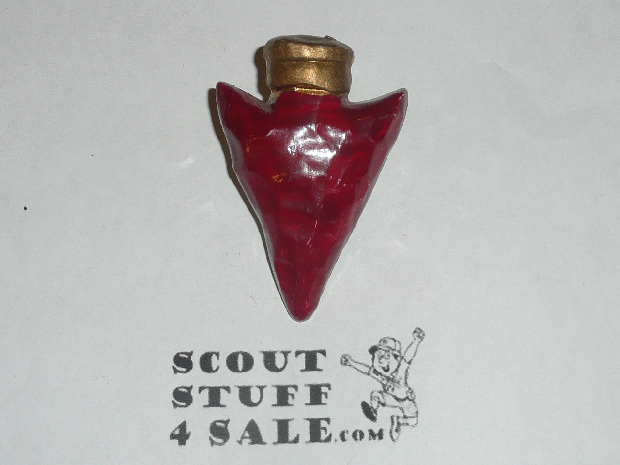 Arrowhead Plastic Neckerchief Slide, by Torchy, red