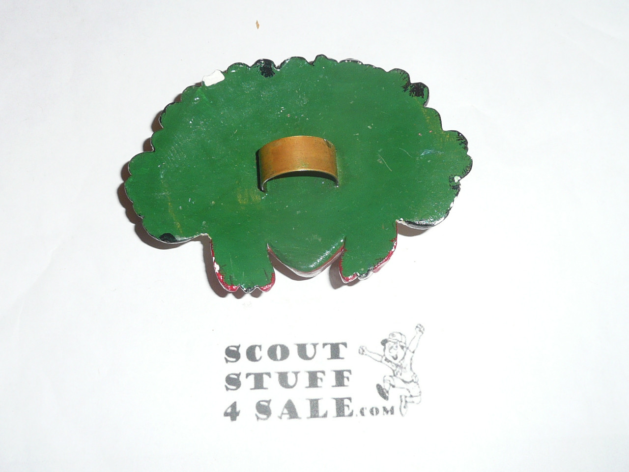 Carved and Painted Indian with Bonnet Neckerchief Slide, nicely done