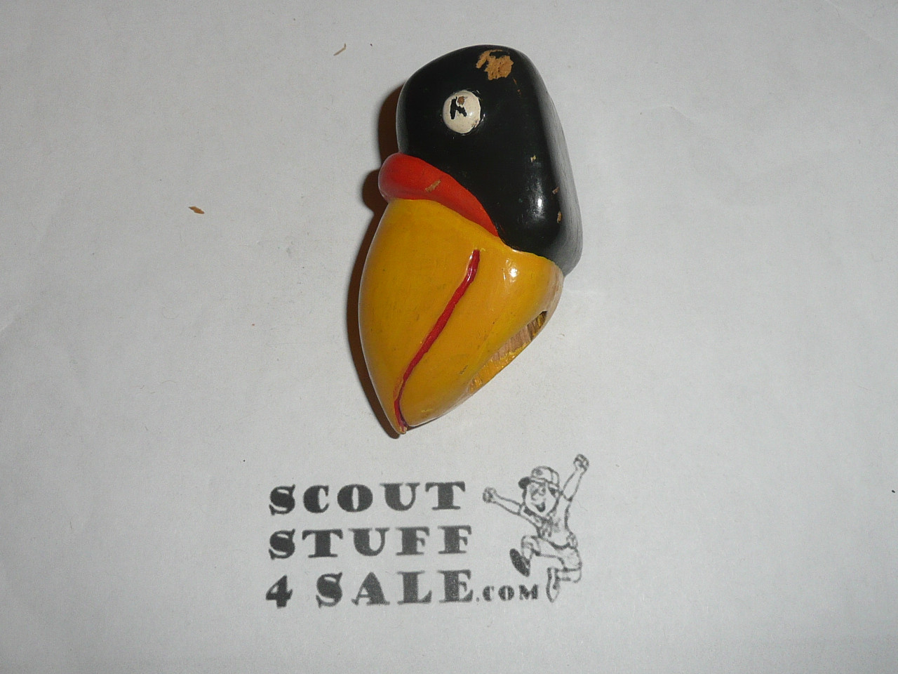 Carved and Painted Magpie Neckerchief Slide, well done!