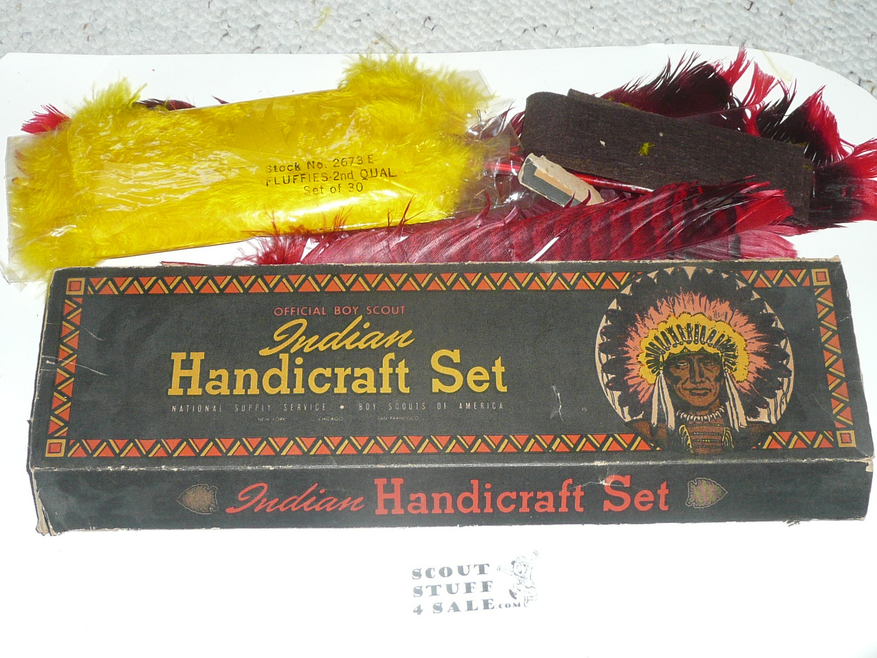 1950's Boy Scout Indian Handicraft Set, used with most materials in original box