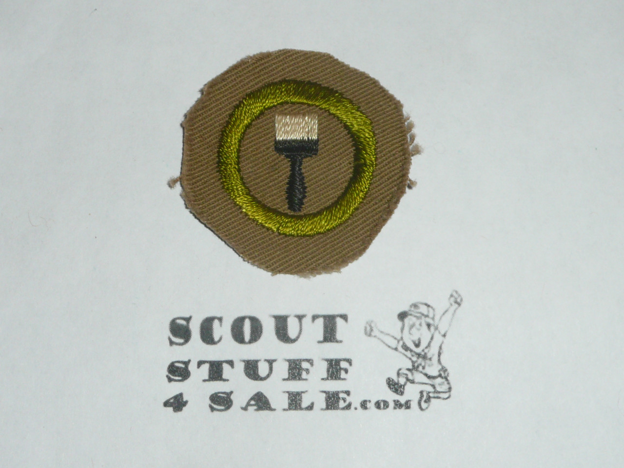 Painting - Type A - Square Tan Merit Badge (1911-1933), trimmed