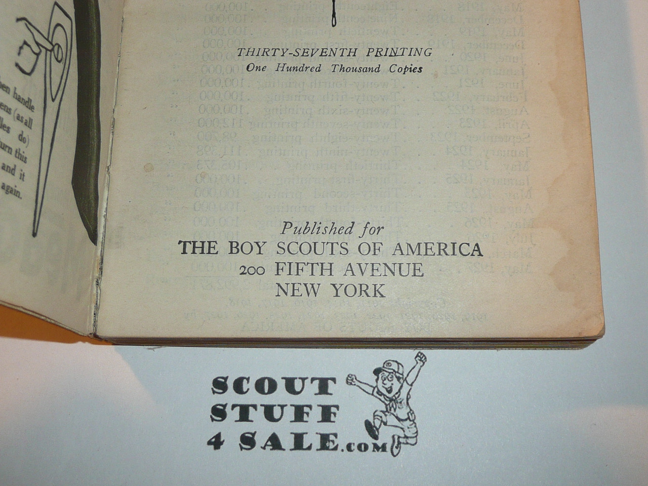 1927 Boy Scout Handbook, Second Edition, Thirty-seventh Printing, near MINT #2