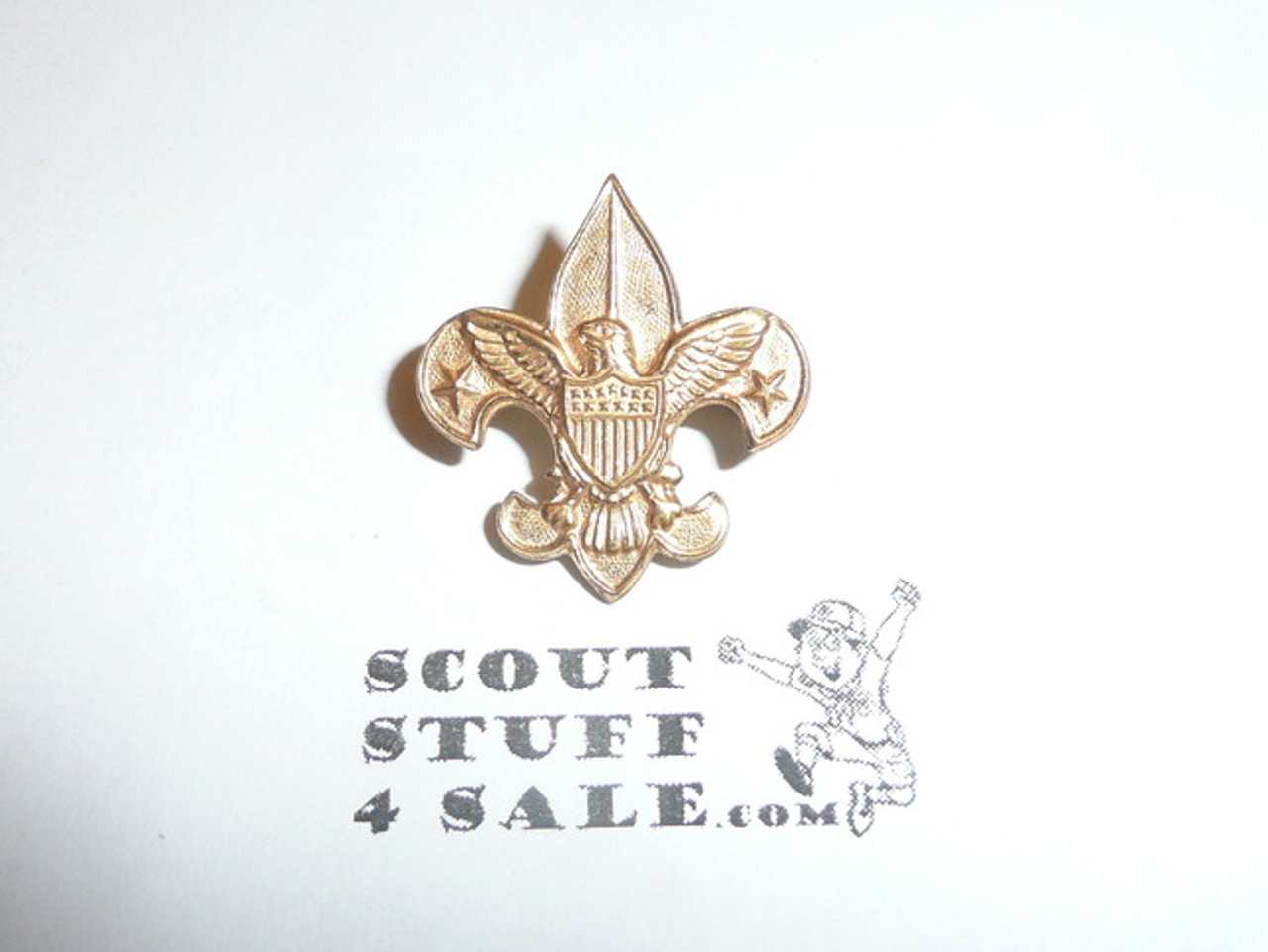 Tenderfoot Scout Rank Pin (Could be used as Generic Scouting Collar Pin), Spin Lock Clasp, 21mm Wide, Pat. 1911 back markings, clasp broken