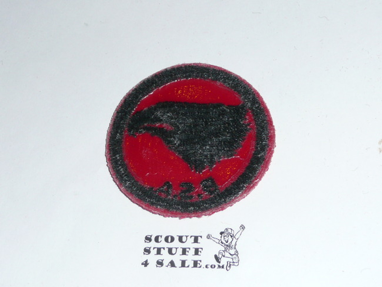 Eagle Patrol Medallion, Red Twill with gum back, 1955-1971, used