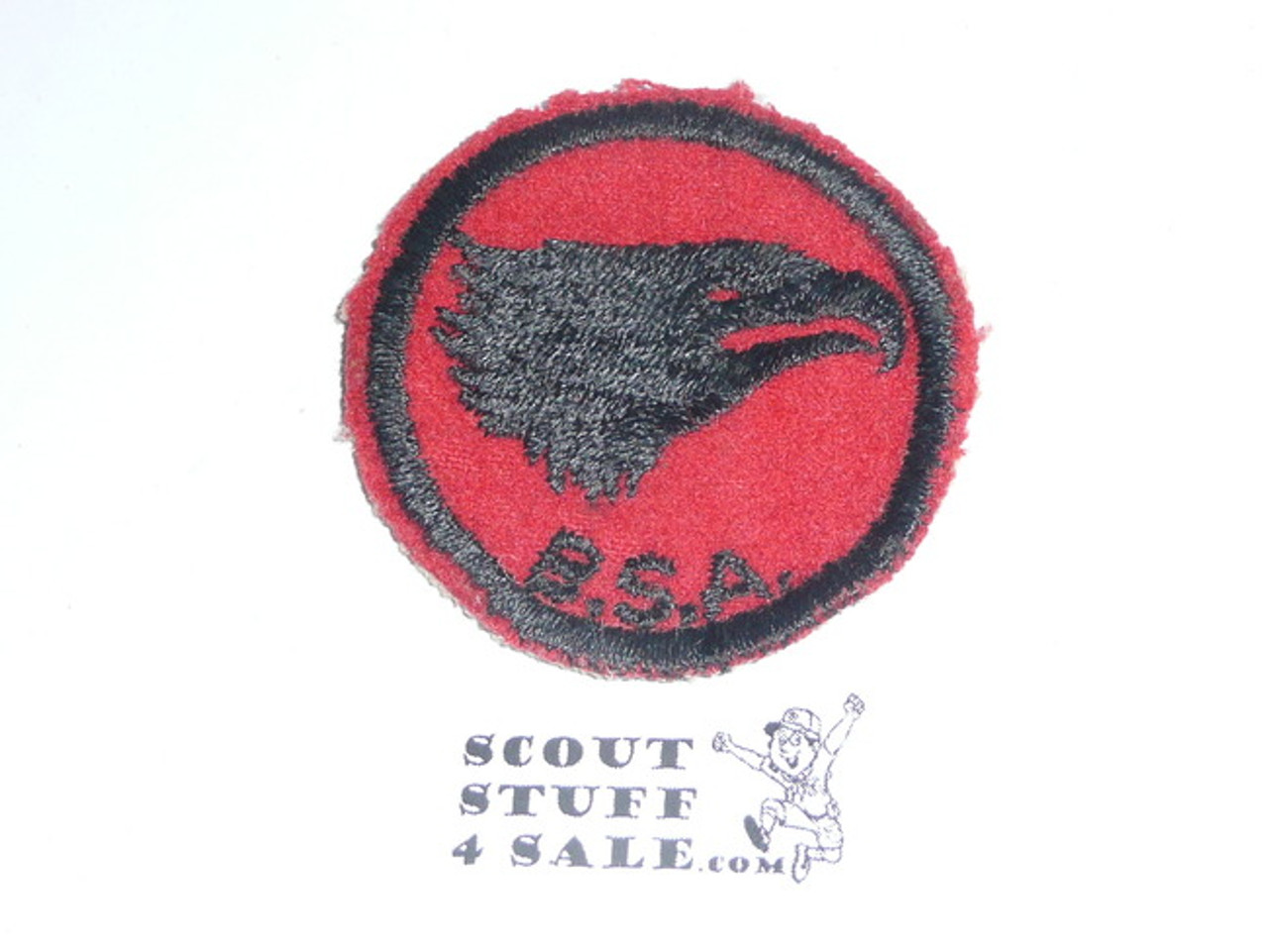 Eagle Patrol Medallion, Felt w/BSA & Solid Black Ring back, 1933-1939