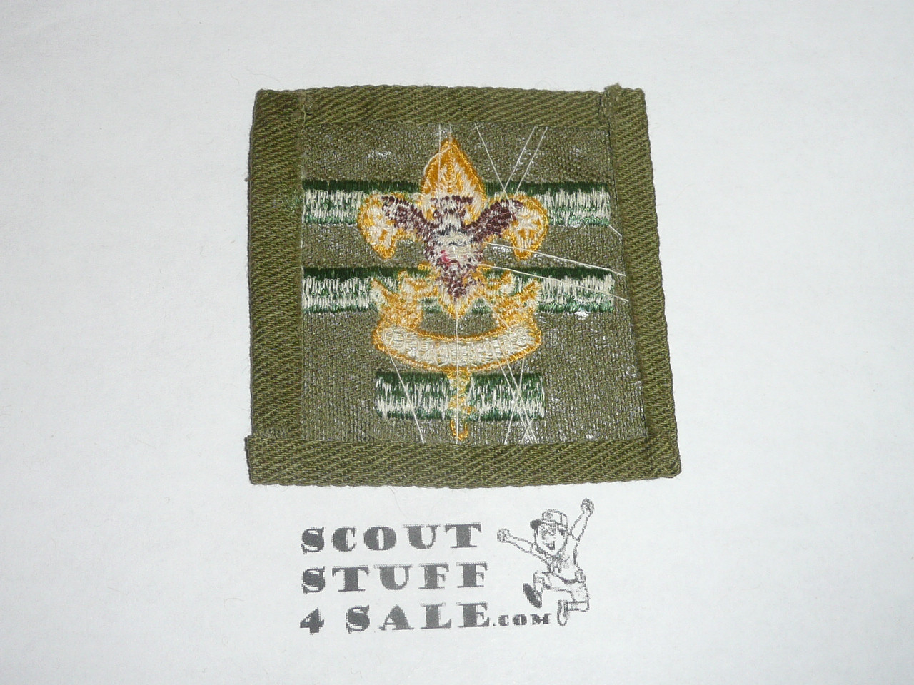 Senior Patrol Leader Patch - 1946 - 1954 - Tall Crown Khaki Cloth , near mint(S5)