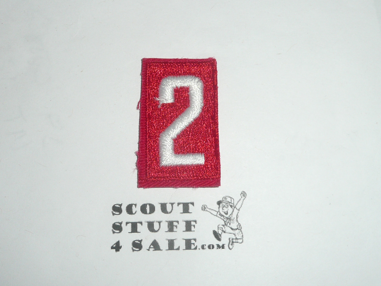 Old Red Troop Numeral "2", Fully Embroidered, used