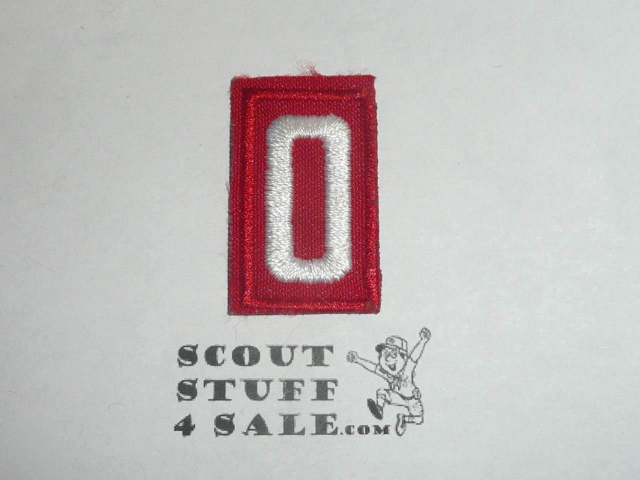 Old Red Troop Numeral "0", twill