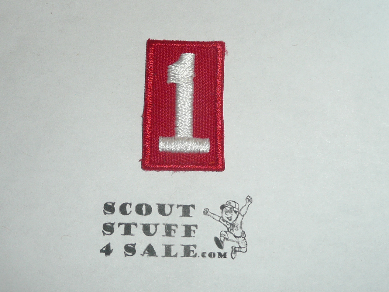 Old Red Troop Numeral "1", twill