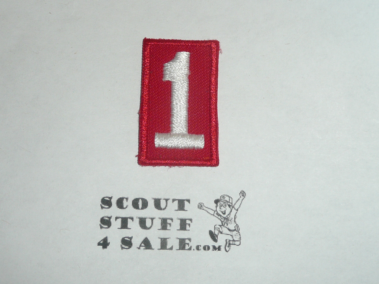 Old Red Troop Numeral "1", twill, used
