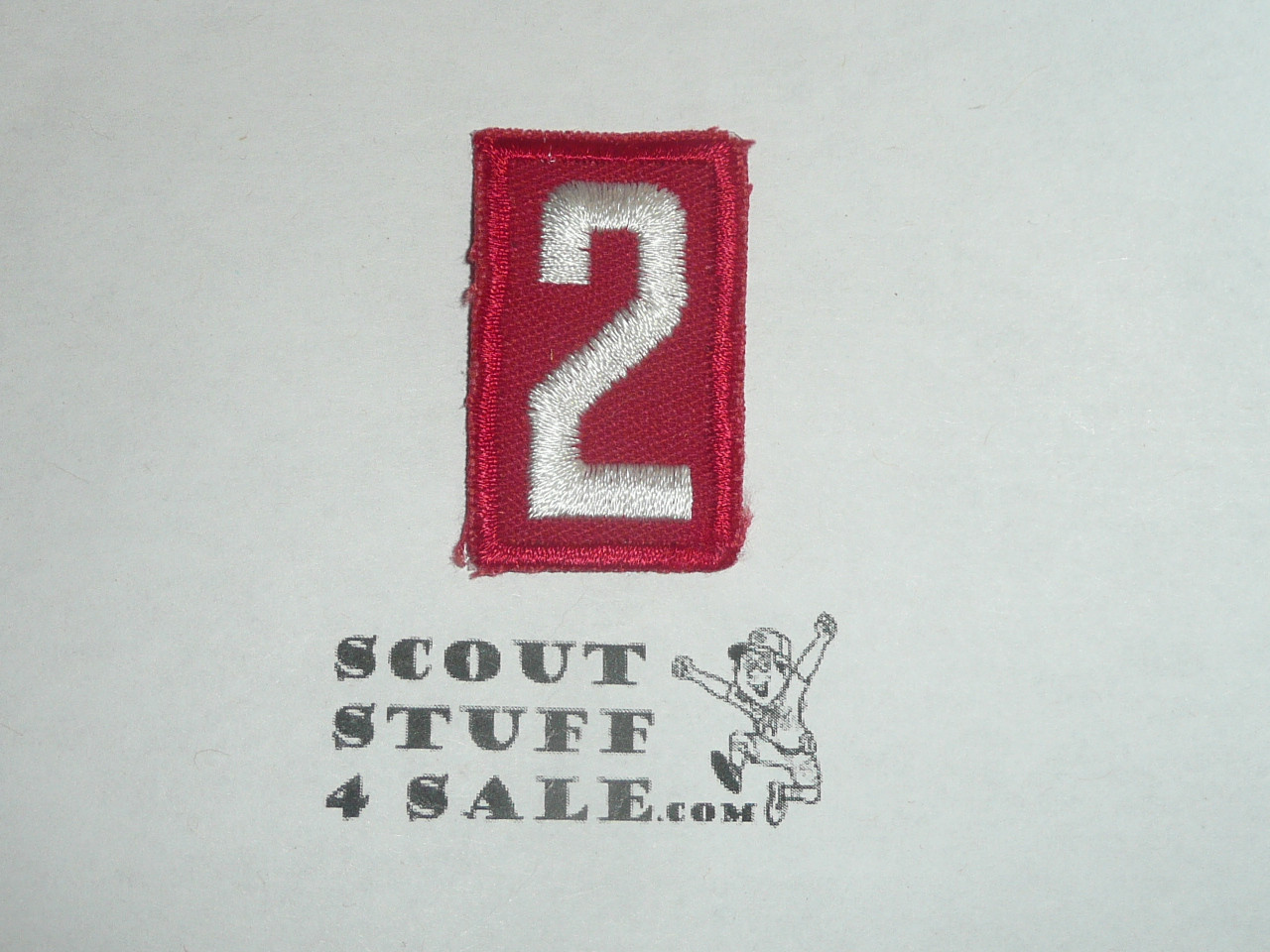 Old Red Troop Numeral "2", twill, used